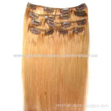 100% human hair 7pcs clip-in hair extension